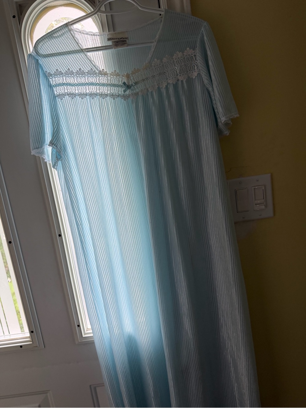 Vanity Fair Pale Blue Lace-Trim Nightgown